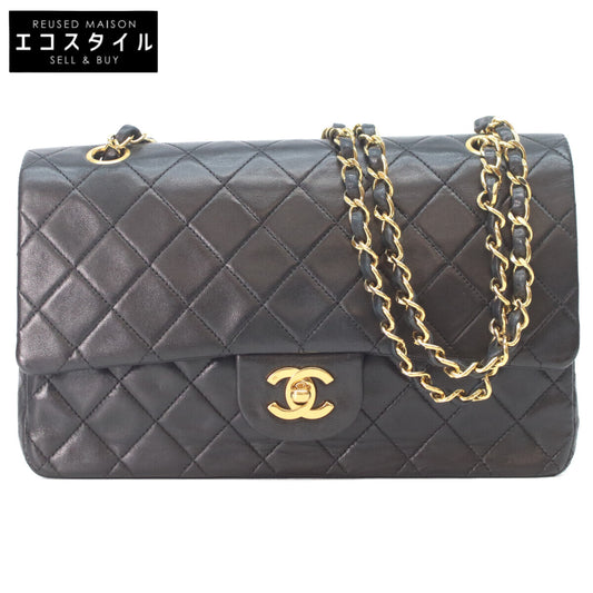 CHANEL シャネル 1番 A01112 黒 ラム ゴールド金具 マトラッセ25 ショルダーバッグ