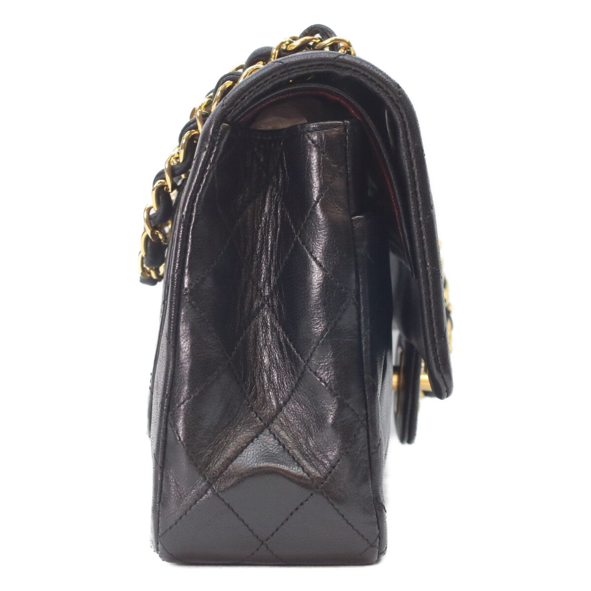 CHANEL シャネル 1番 A01112 黒 ラム ゴールド金具 マトラッセ25 ショルダーバッグ