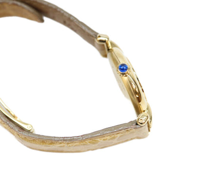 Cartier カルティエ 94年 W1000654 925 マストコリゼヴェルメイユSM ゴールド文字盤 QZ 革 腕時計