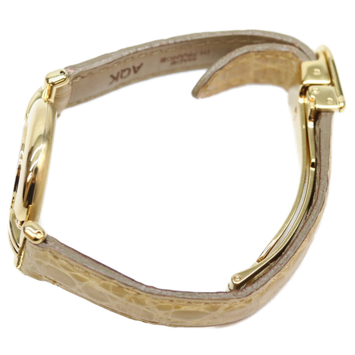 Cartier カルティエ 94年 W1000654 925 マストコリゼヴェルメイユSM ゴールド文字盤 QZ 革 腕時計
