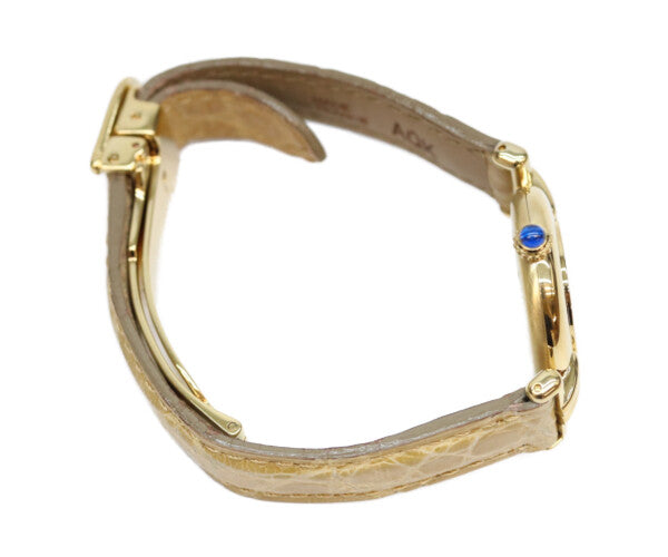 Cartier カルティエ 94年 W1000654 925 マストコリゼヴェルメイユSM ゴールド文字盤 QZ 革 腕時計