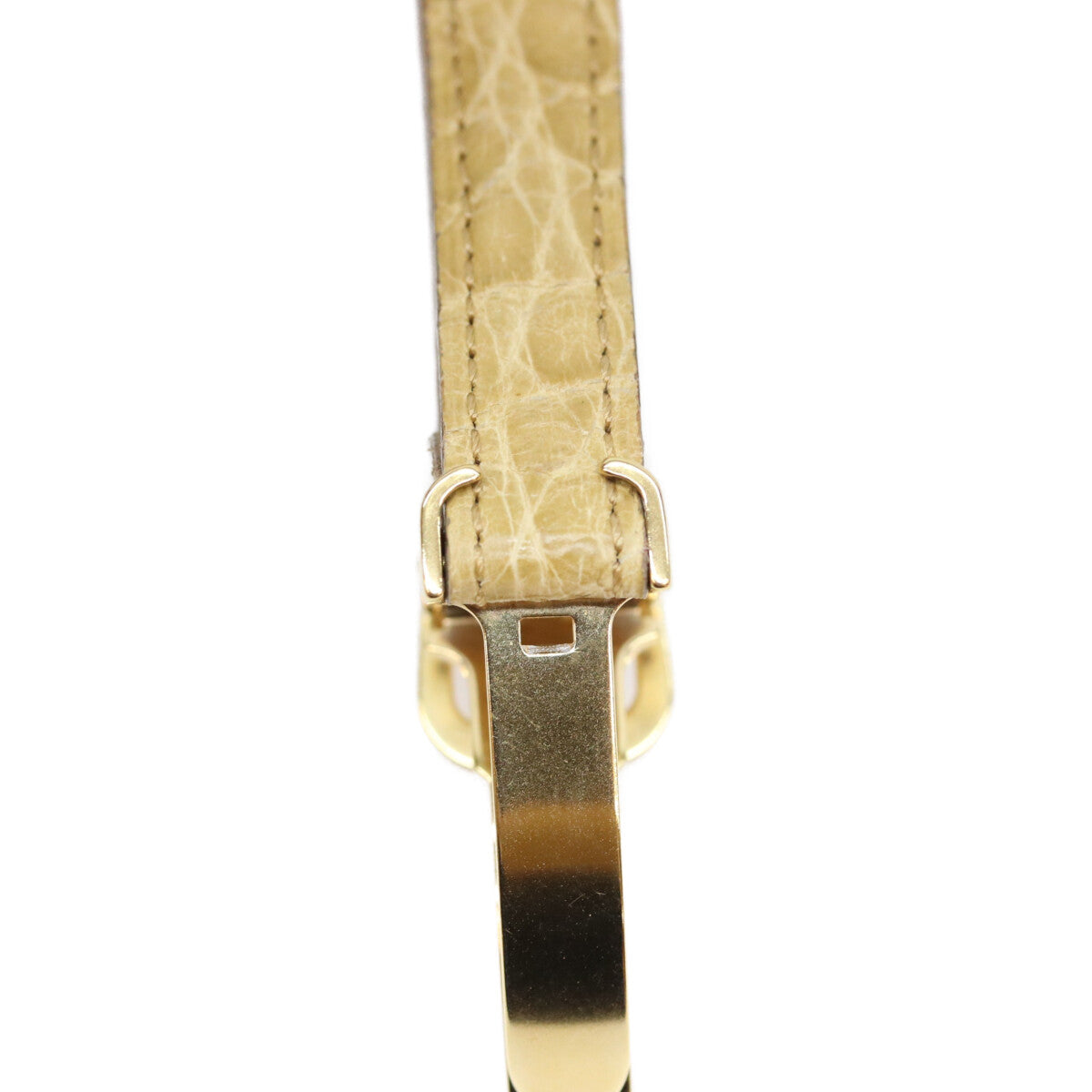Cartier カルティエ 94年 W1000654 925 マストコリゼヴェルメイユSM ゴールド文字盤 QZ 革 腕時計
