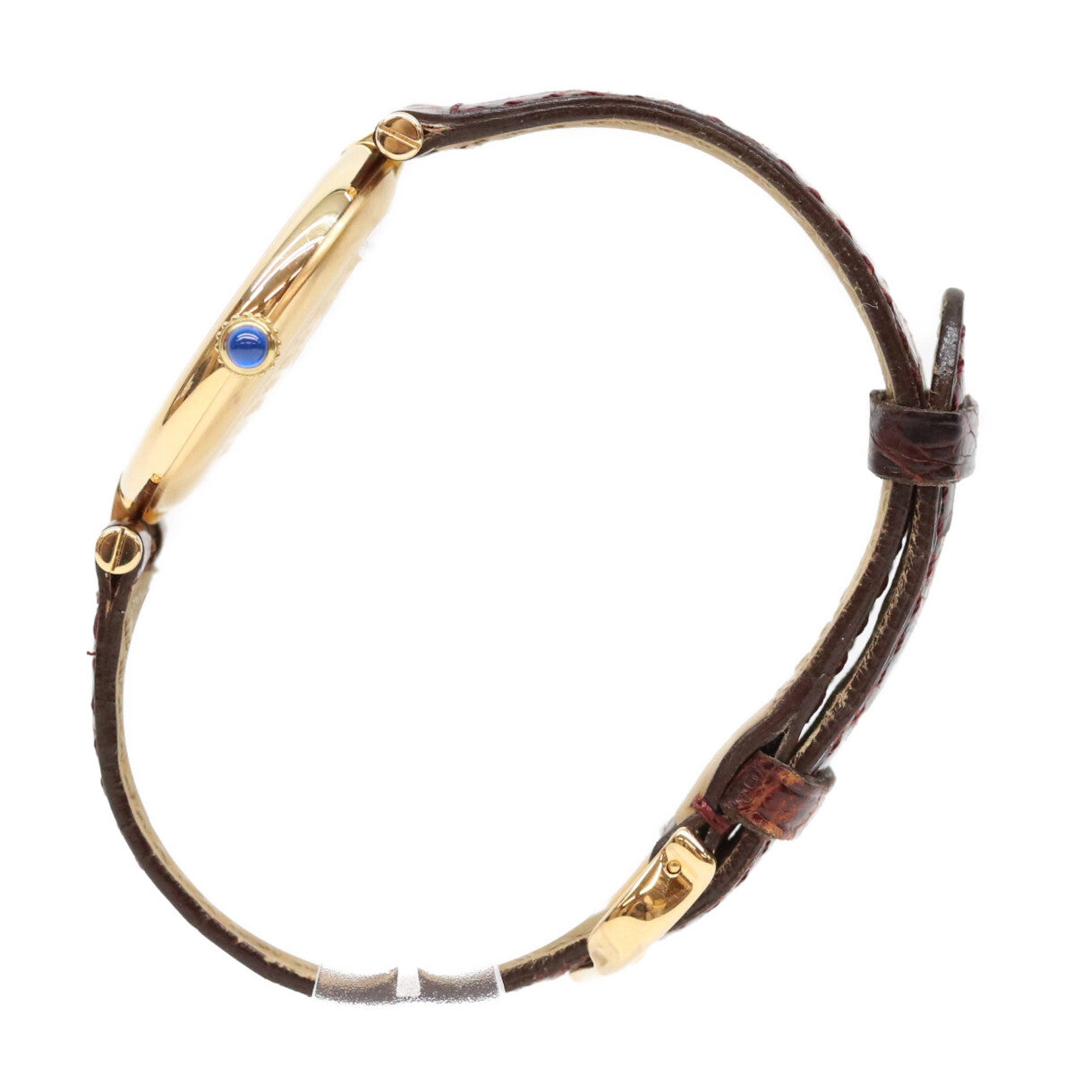 Cartier カルティエ 90s マストヴァンドームヴェルメイユLM センタートリニティ文字盤 革 QZ 腕時計