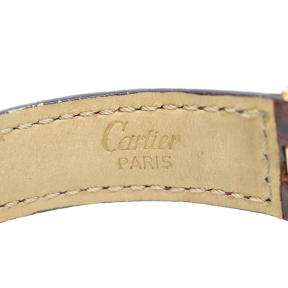 Cartier カルティエ 90s マストヴァンドームヴェルメイユLM センタートリニティ文字盤 革 QZ 腕時計
