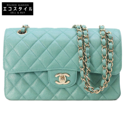 CHANEL シャネル 27番 A01113 パールグリーン キャビア ゴールド金具 マトラッセ23 ショルダーバッグ