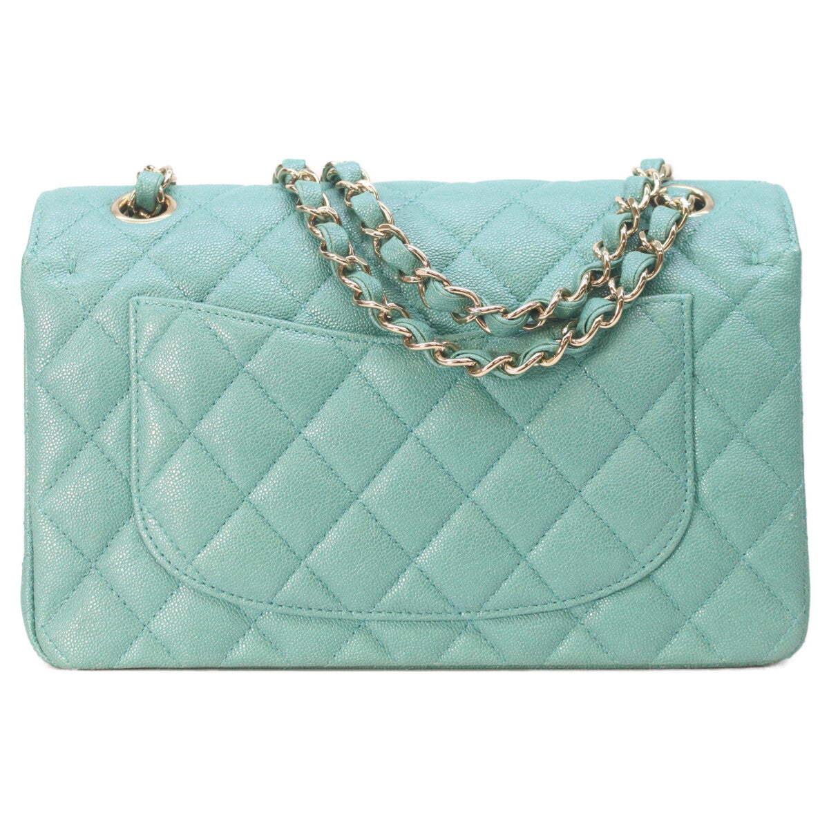 CHANEL シャネル 27番 A01113 パールグリーン キャビア ゴールド金具 マトラッセ23 ショルダーバッグ