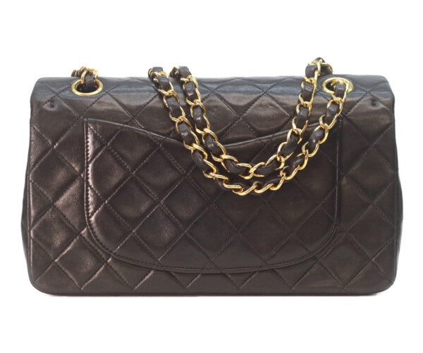 CHANEL シャネル 4番 A01113 黒ラム ゴールド金具 Wフラップ マトラッセ23 ショルダーバッグ