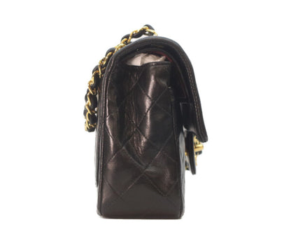 CHANEL シャネル 4番 A01113 黒ラム ゴールド金具 Wフラップ マトラッセ23 ショルダーバッグ