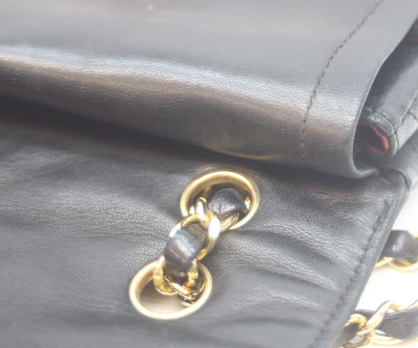 CHANEL シャネル 0番 黒ラム ダブルフラップ パリ限定 ミニマトラッセ22 ショルダーバッグ