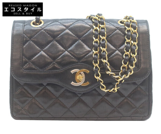 CHANEL シャネル 0番 黒ラム ダブルフラップ パリ限定 ミニマトラッセ22 ショルダーバッグ