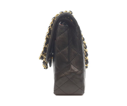 CHANEL シャネル 0番 黒ラム ダブルフラップ パリ限定 ミニマトラッセ22 ショルダーバッグ
