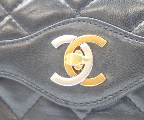 CHANEL シャネル 0番 黒ラム ダブルフラップ パリ限定 ミニマトラッセ22 ショルダーバッグ