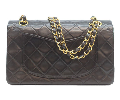 CHANEL シャネル 5番 A01113 黒ラム ゴールド金具 Wフラップ マトラッセ23 ショルダーバッグ