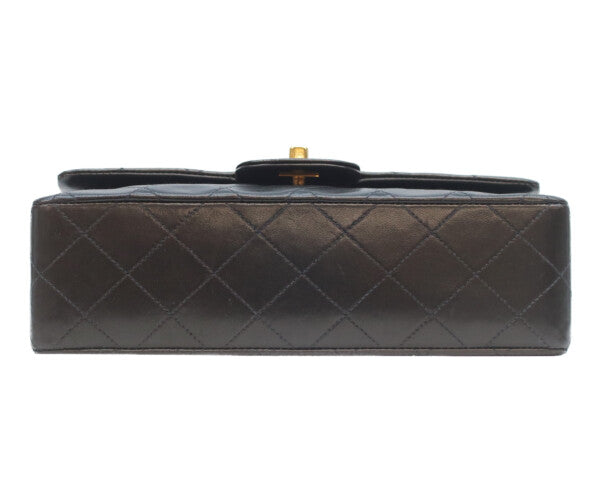CHANEL シャネル 5番 A01113 黒ラム ゴールド金具 Wフラップ マトラッセ23 ショルダーバッグ