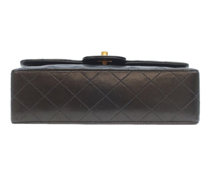 CHANEL シャネル 5番 A01113 黒ラム ゴールド金具 Wフラップ マトラッセ23 ショルダーバッグ
