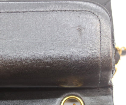 CHANEL シャネル 5番 A01113 黒ラム ゴールド金具 Wフラップ マトラッセ23 ショルダーバッグ