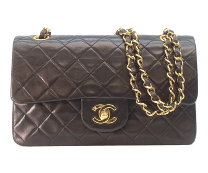 CHANEL シャネル 2番 A01113 黒ラム ゴールド金具 Wフラップ マトラッセ23 ショルダーバッグ