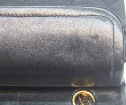 CHANEL シャネル 2番 A01113 黒ラム ゴールド金具 Wフラップ マトラッセ23 ショルダーバッグ
