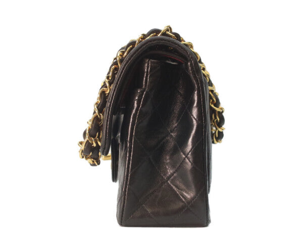 CHANEL シャネル 2番 A01113 黒ラム ゴールド金具 Wフラップ マトラッセ23 ショルダーバッグ