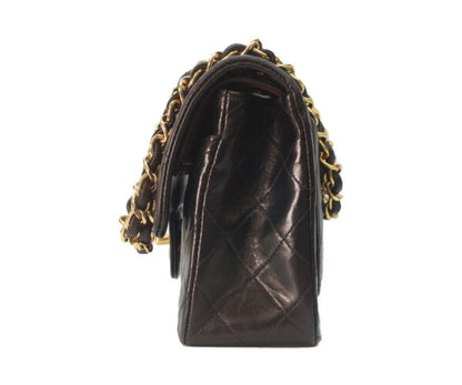 CHANEL シャネル 2番 A01113 黒ラム ゴールド金具 Wフラップ マトラッセ23 ショルダーバッグ
