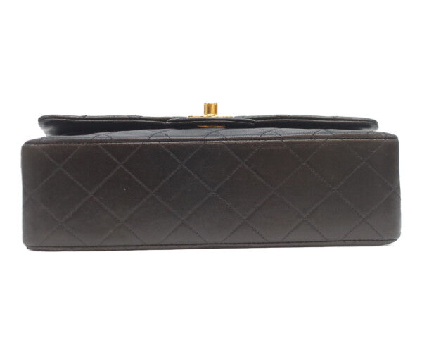 CHANEL シャネル 2番 A01113 黒ラム ゴールド金具 Wフラップ マトラッセ23 ショルダーバッグ