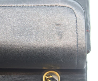 CHANEL シャネル 1番 A01112 黒ラム ゴールド金具 Wフラップ マトラッセ25 ショルダーバッグ