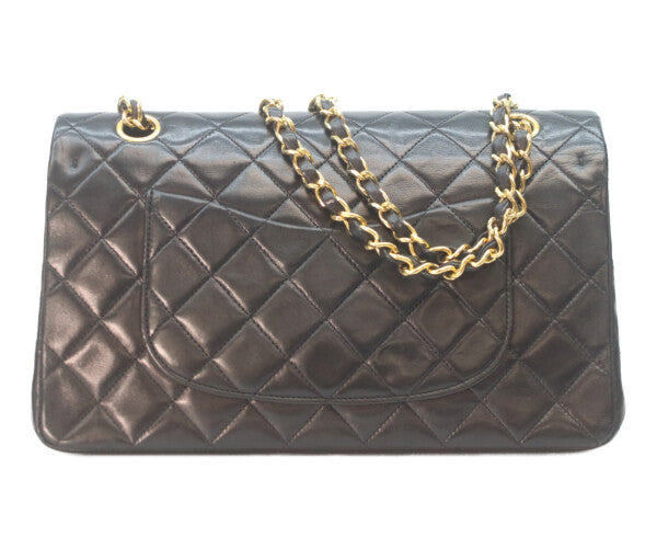 CHANEL シャネル 1番 A01112 黒ラム ゴールド金具 Wフラップ マトラッセ25 ショルダーバッグ