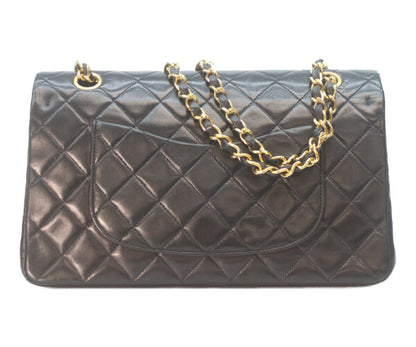 CHANEL シャネル 1番 A01112 黒ラム ゴールド金具 Wフラップ マトラッセ25 ショルダーバッグ