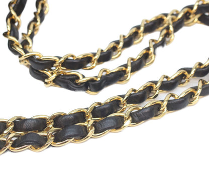 CHANEL シャネル 5番 A01112 黒ラム ゴールド金具 Wフラップ マトラッセ25 ショルダーバッグ