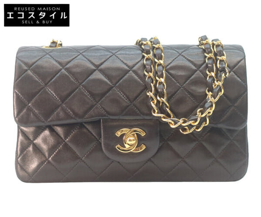 CHANEL シャネル 2番 A01113 黒ラム ゴールド金具 マトラッセ23 ショルダーバッグ