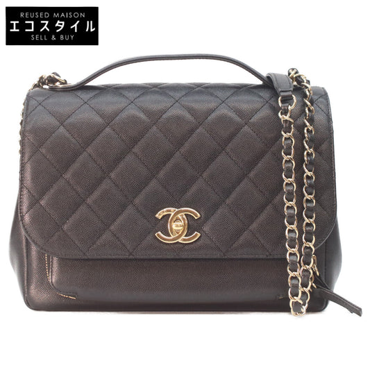 CHANEL 香奈儿 23号 A93607 黑色鱼子酱纹 金色五金 Business Affinity 两用包 单肩包