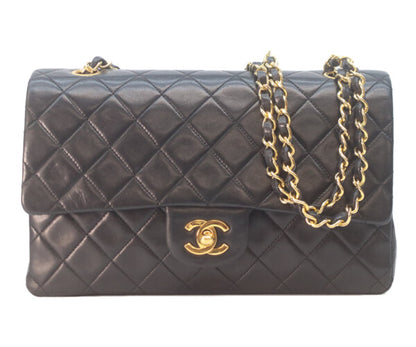 CHANEL シャネル 1番 A01112 黒ラム ゴールド金具 Wフラップ マトラッセ25 ショルダーバッグ