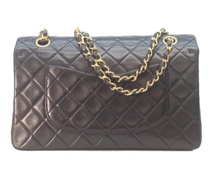 CHANEL シャネル 1番 A01112 黒ラム ゴールド金具 Wフラップ マトラッセ25 ショルダーバッグ