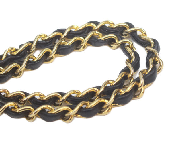 CHANEL シャネル 1番 A01112 黒ラム ゴールド金具 Wフラップ マトラッセ25 ショルダーバッグ