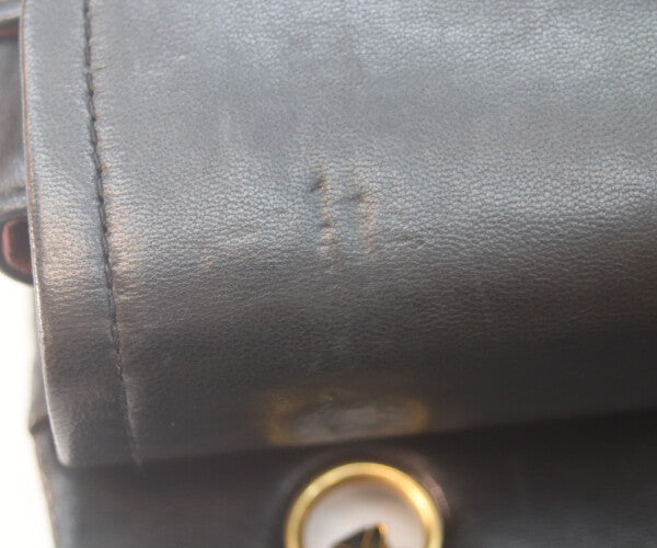 CHANEL シャネル 1番 A01112 黒ラム ゴールド金具 Wフラップ マトラッセ25 ショルダーバッグ