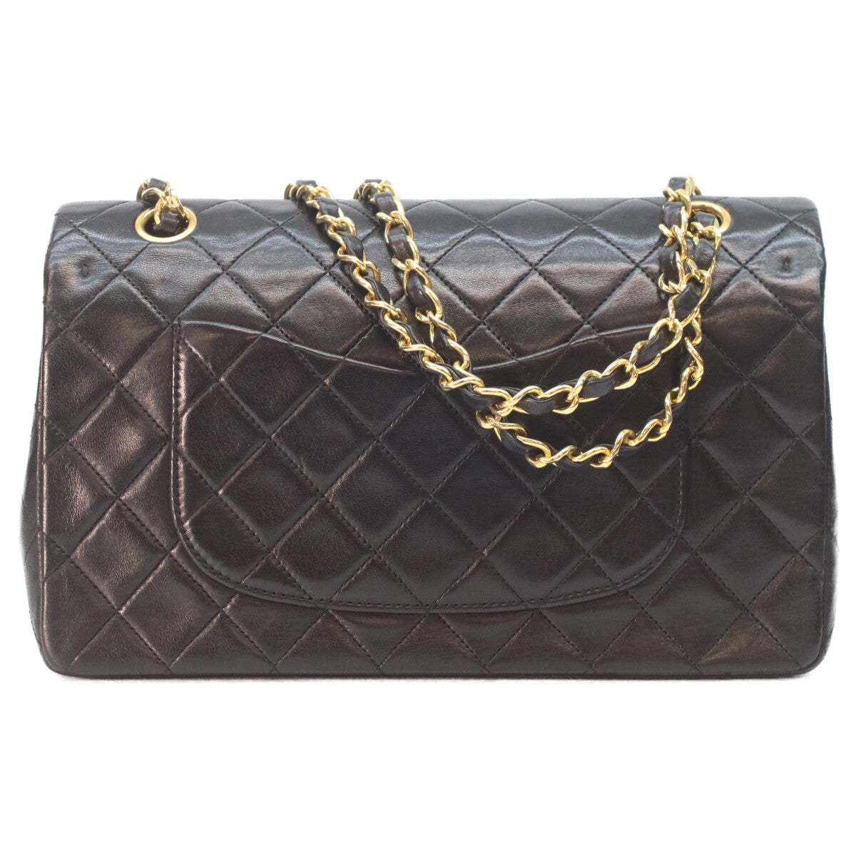 CHANEL 楽1番 CHANEL シャネル 1番 A01112 黒ラム ゴールド金具 Wフラップ