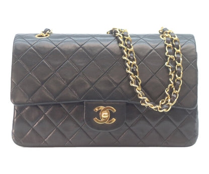 CHANEL シャネル 1番 A01112 黒ラム ゴールド金具 Wフラップ マトラッセ25 ショルダーバッグ