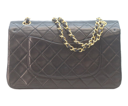 CHANEL シャネル 1番 A01112 黒ラム ゴールド金具 Wフラップ マトラッセ25 ショルダーバッグ
