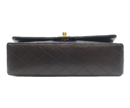 CHANEL シャネル 1番 A01112 黒ラム ゴールド金具 Wフラップ マトラッセ25 ショルダーバッグ