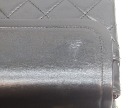 CHANEL シャネル 1番 A01112 黒ラム ゴールド金具 Wフラップ マトラッセ25 ショルダーバッグ