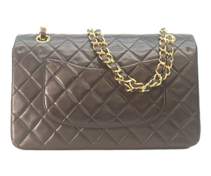 CHANEL シャネル 2番 A01112 黒ラム ゴールド金具 Wフラップ マトラッセ25 ショルダーバッグ