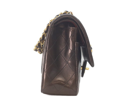 CHANEL シャネル 2番 A01112 黒ラム ゴールド金具 Wフラップ マトラッセ25 ショルダーバッグ