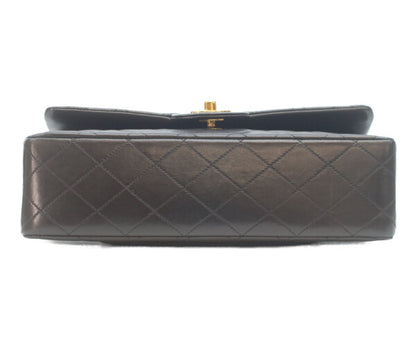 CHANEL シャネル 2番 A01112 黒ラム ゴールド金具 Wフラップ マトラッセ25 ショルダーバッグ