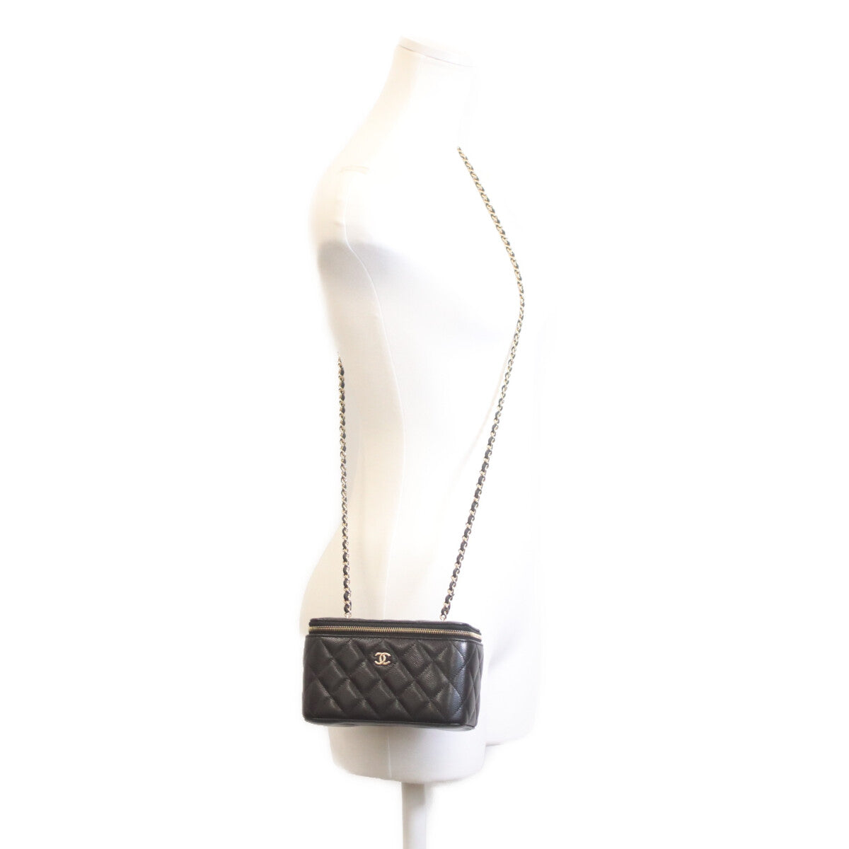 CHANEL シャネル AP1341 黒キャビア ゴールド金具 バニティ チェーンショルダーバッグ ショルダーバッグ