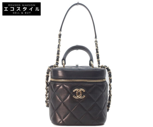 CHANEL シャネル AS1626 29番 黒 ゴールド金具 ラム トレンディCC 2WAYバニティ ショルダーバッグ