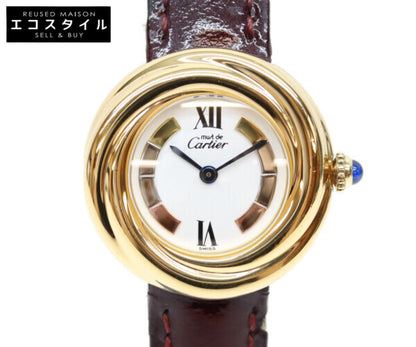 Cartier Cartier W1010744 90s 925 Must Trinity Vermeil SM Side Trinity White Dial QZ Watch