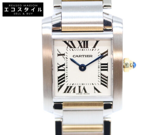 Cartier カルティエ W51007Q4 SS YG タンクフランセーズSM QZ 腕時計