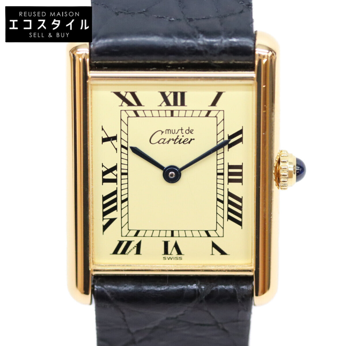 Cartier カルティエ 80-90s W1002753 925 マストタンクLM ヴェルメイユ アイボリー文字盤 QZ 革 腕時計