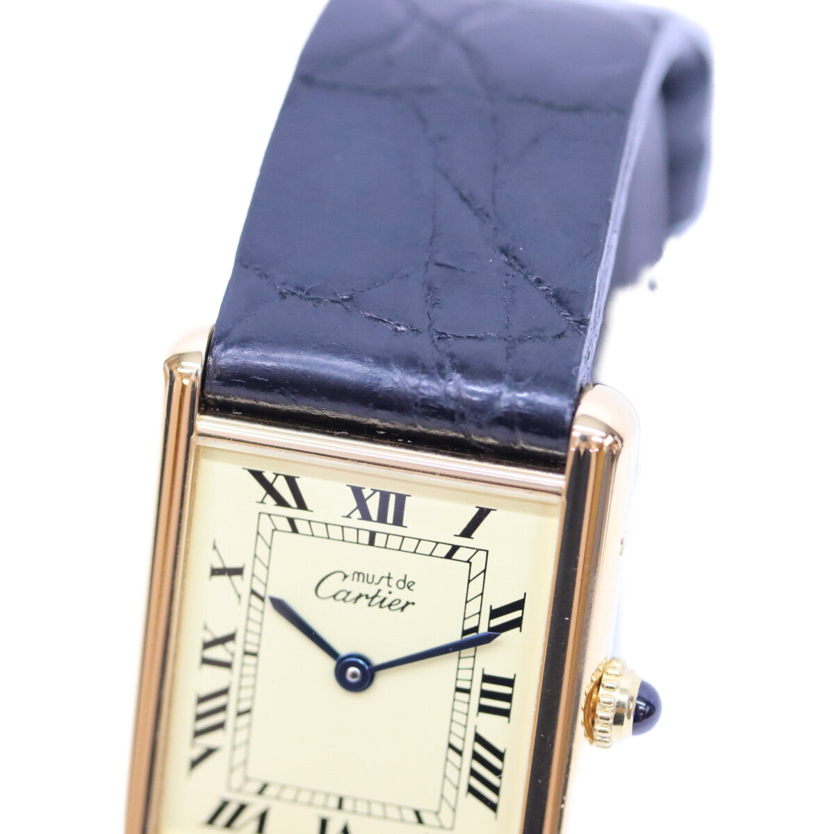 Cartier カルティエ 80-90s W1002753 925 マストタンクLM ヴェルメイユ アイボリー文字盤 QZ 革 腕時計