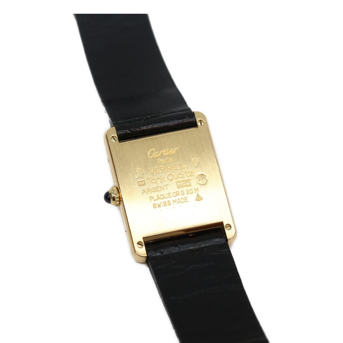 Cartier カルティエ 80-90s W1002753 925 マストタンクLM ヴェルメイユ アイボリー文字盤 QZ 革 腕時計